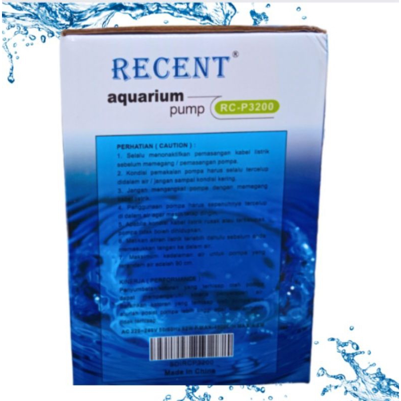 Pompa kolam air mancur RECENT RC P 3200 Model Termos