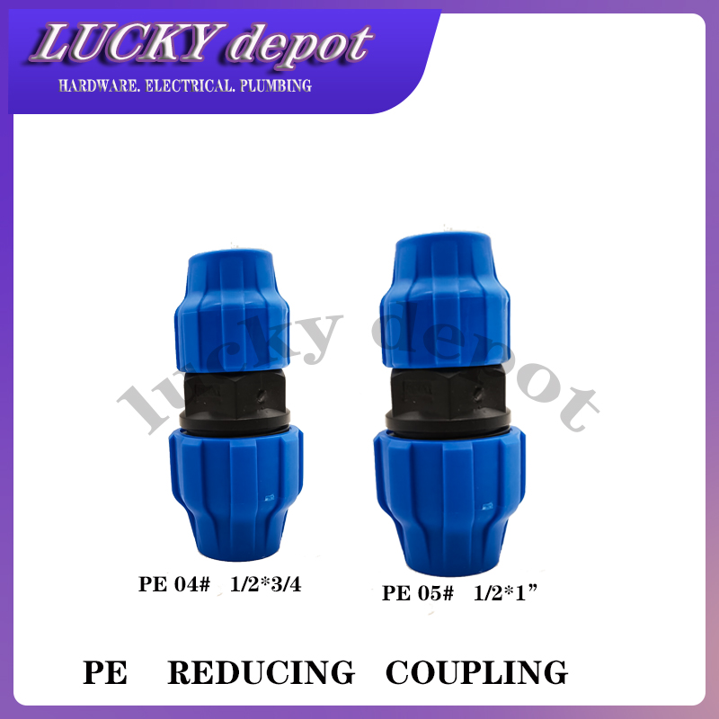 PE COMPRESSION PIPE FITTINGS REDUCING COUPLING ( 1/2x3/4 , 1/2x1" ) PER