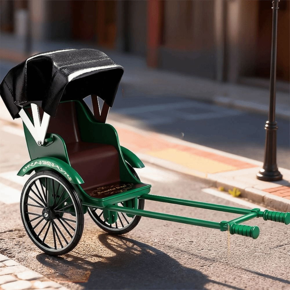 Ricksshaw Retro Design Vintage Classic Human-Powered Rickshaw Model Handmade :10 ...