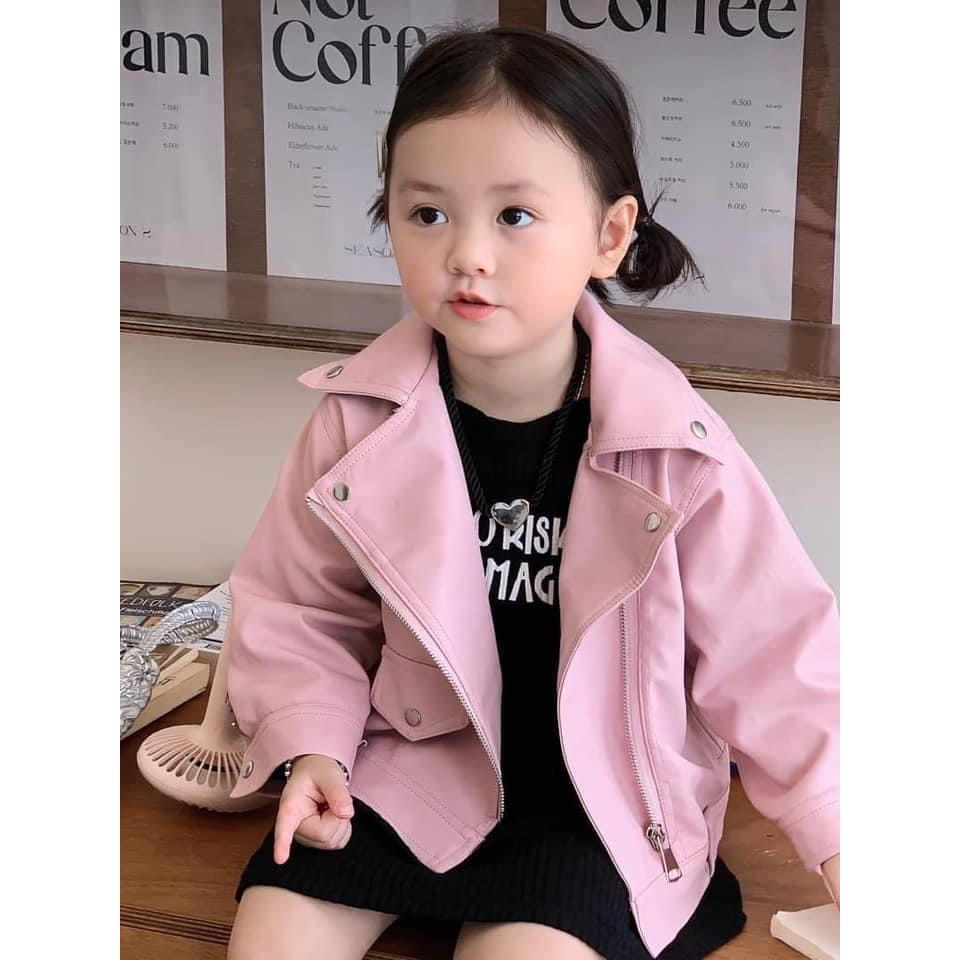 Áo khoác da cho bé gái sịn sò 10-30kg