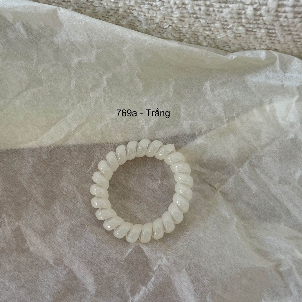 (0769) Chun Buộc Tóc Lò Xo Màu Đơn Giản Hàn Quốc