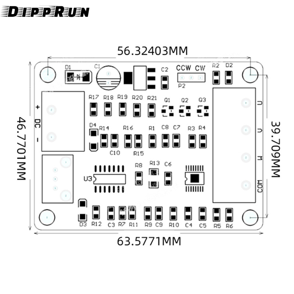 DIPPRUN DC 7V-12V Brushless DC Motor Driver Controller Board With Reverse Voltage Over Current Protection For Hard Drive Motor 3/4 Wire