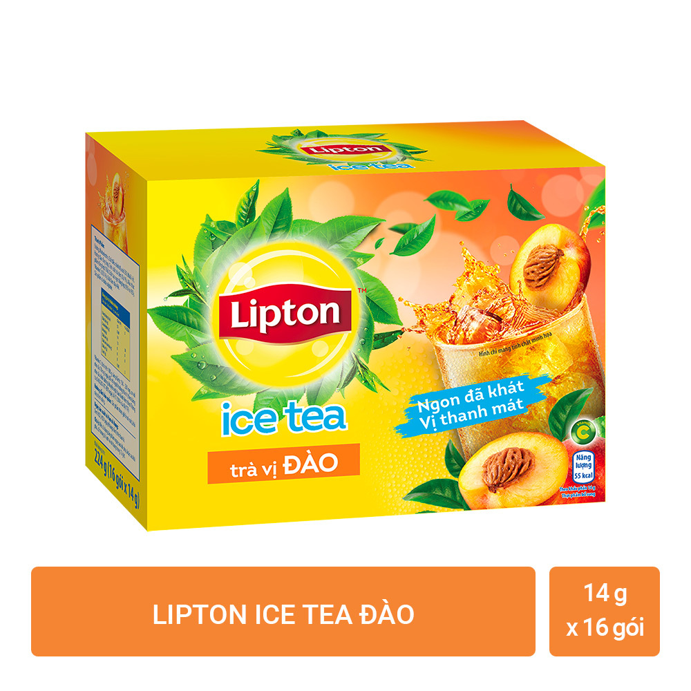 Trà Lipton Ice Tea vị đào hộp 224g ( 16 gói x 14g )