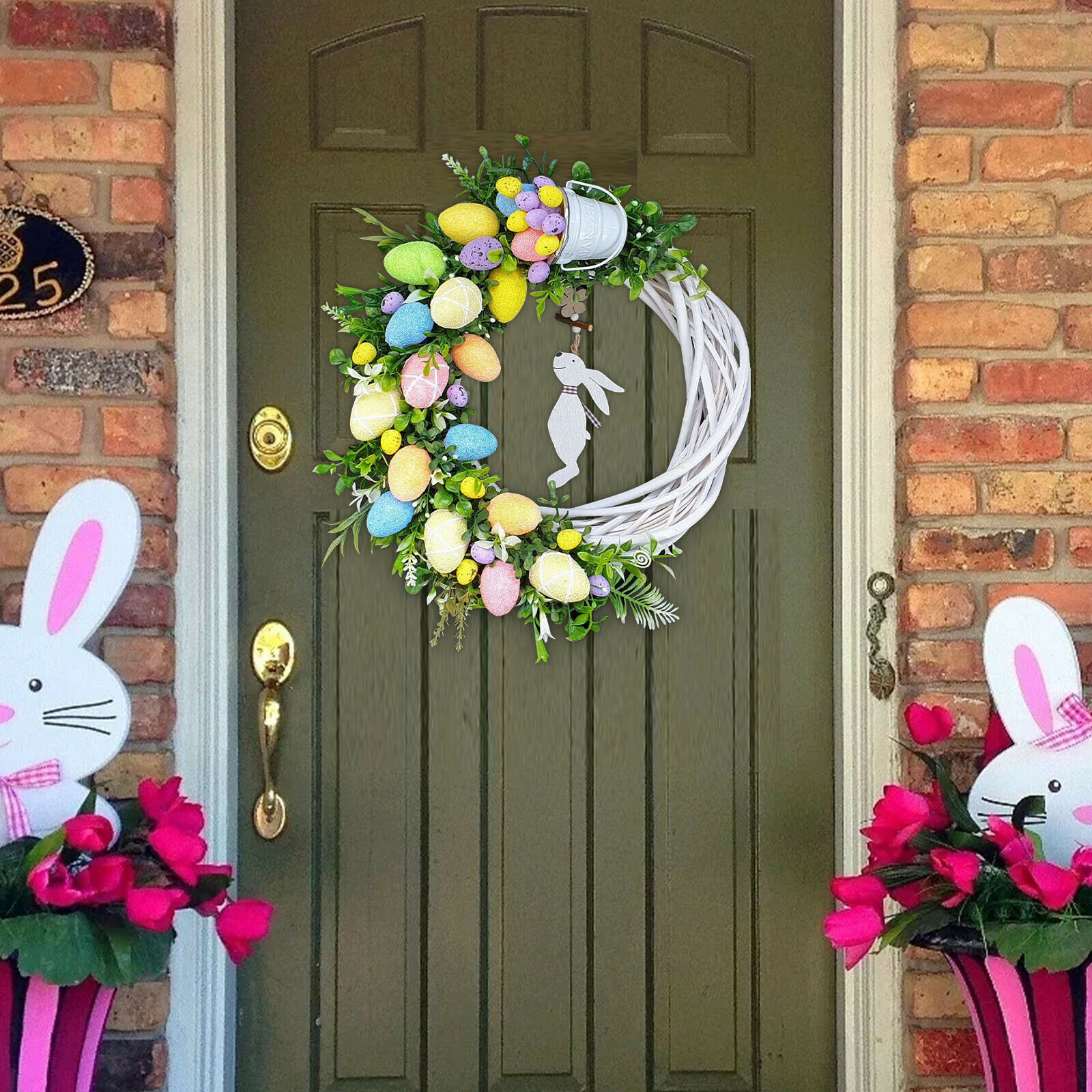 Easter Bunny Garland Home Wreath Decoration Easter Decor Props