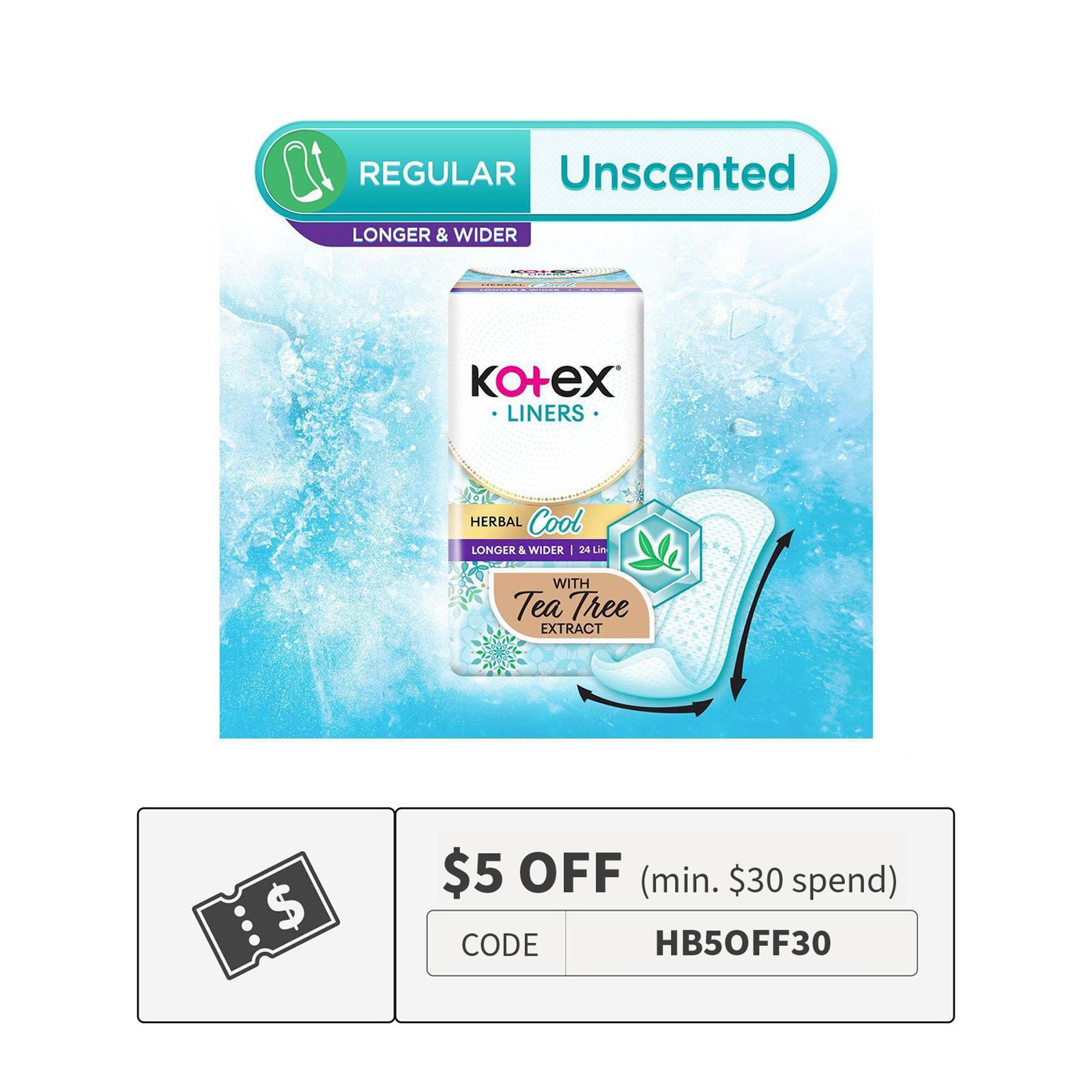 Kotex Herbal Cool Longer And Wider Liners 17.5 Cm NonWing Lazada