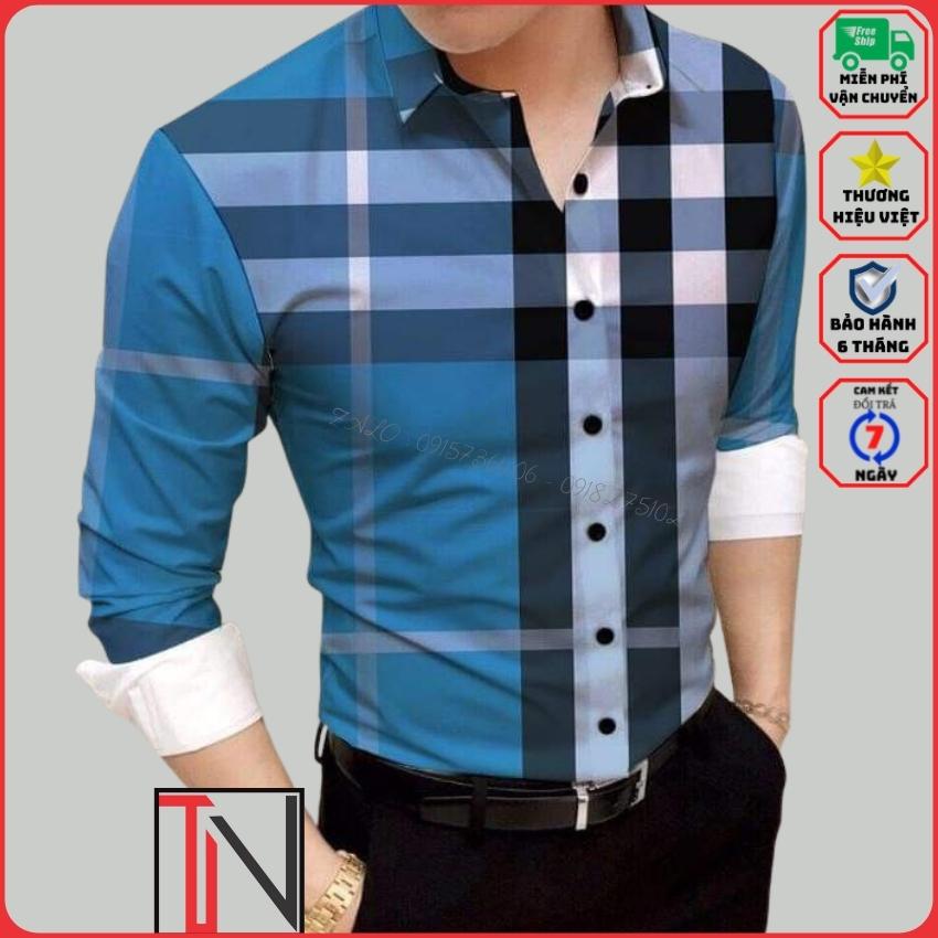 Áo Sơ Mi Nam Tay Dài Họa Tiết Sọc Caro Kiểu Hàn Quốc Đẹp -MSA13- Chất Liệu Lụa Twill Mềm Mại , Mịn Màng , Chống Nhăn , Siêu Mát , thấm hút mồ hôi nhanh🔸 TANNGUYEN 🔸