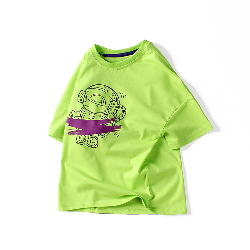 Áo thun trẻ em size đại TrueKids, Áo thun ngắn tay bé trai in hình phi hành gia