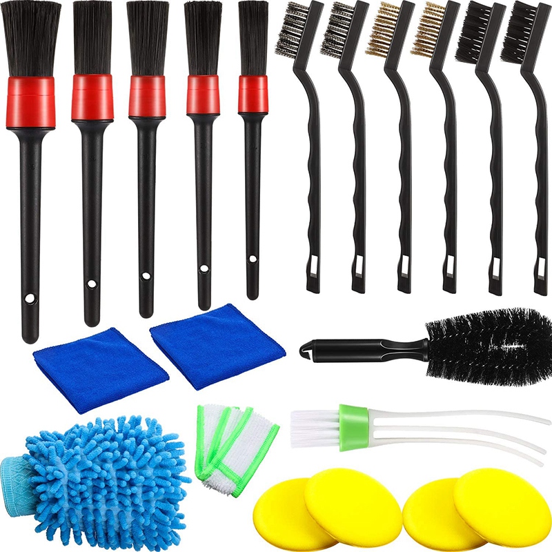 【2.2】for Car Cleaning Brush Set, Detail Brush Wire Brush Tire Brush Car