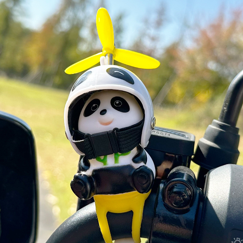 Car Styling Ornaments Car Little Yellow Duck Panda Pig Animal Toy Deaor Helmet Wind Broken Small Duck Bike Moto Driving Decor MAILANG. 