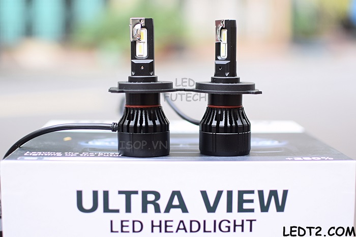 [LEDT2 ISOP] Đèn pha LED Ultra View XTRA +250% chính hãng [Bảo hành 6 tháng]
