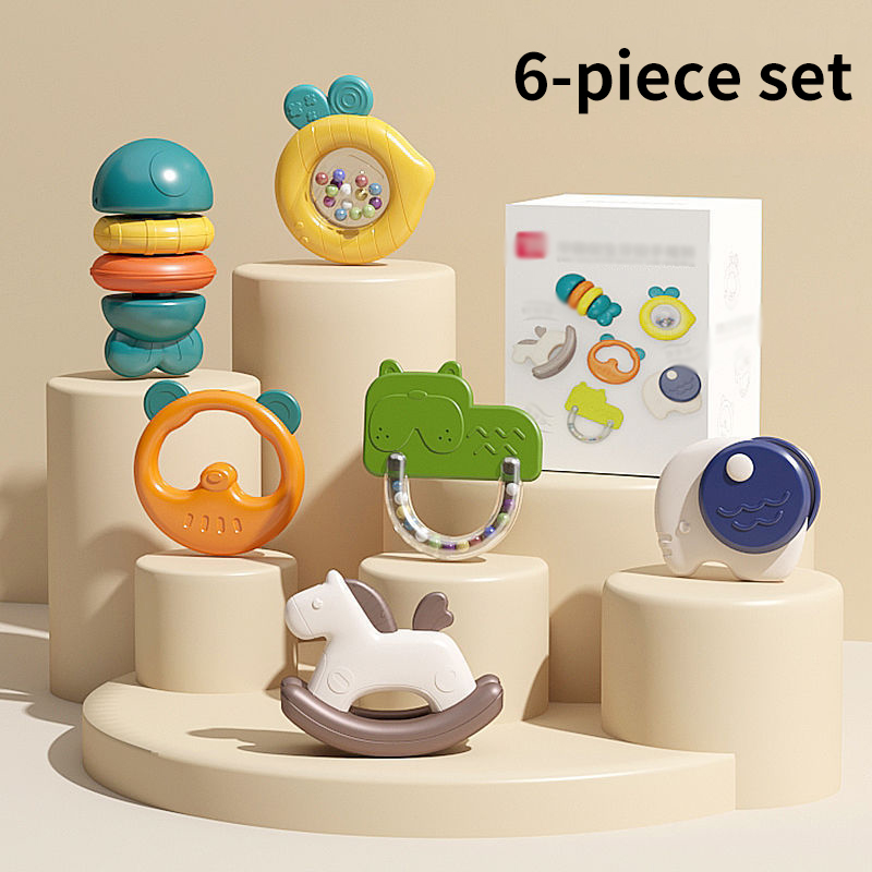 Baby toy hand cranked bell 0-1 year old puzzle early education can chew gum, new children 0-3 to 6 months old toys