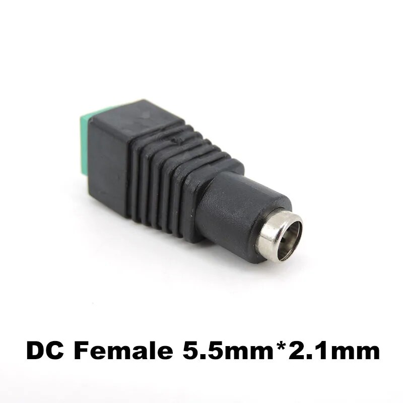 Anwela shop dc female male dc connector 5.5 x 2.1mm 5.51.35mm power jack adapter plug led strip light cctv cable terminal