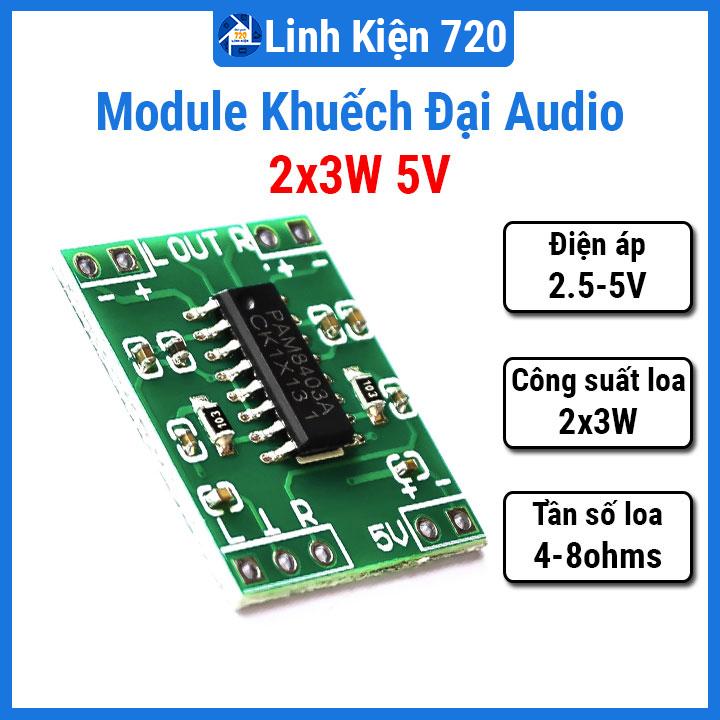 Mạch khuếch đại âm thanh 5V công suất 2x3W