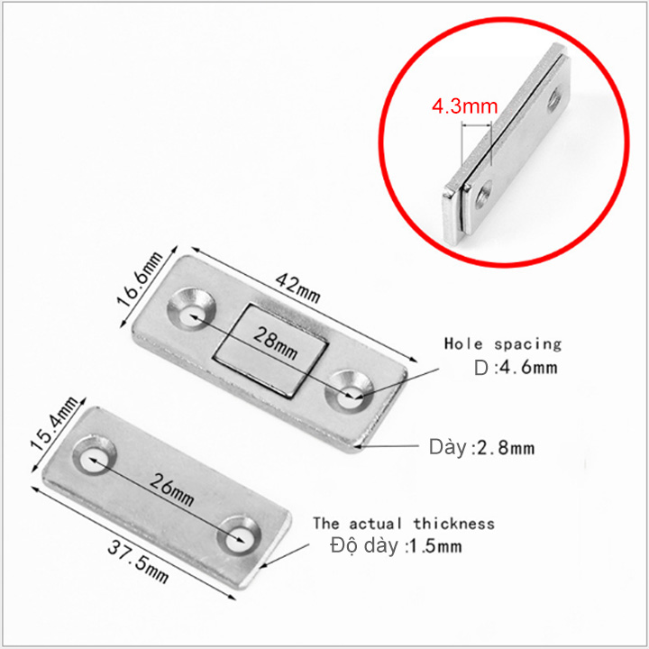 Bộ Chốt Nam Châm Mini Cho Cửa Tủ