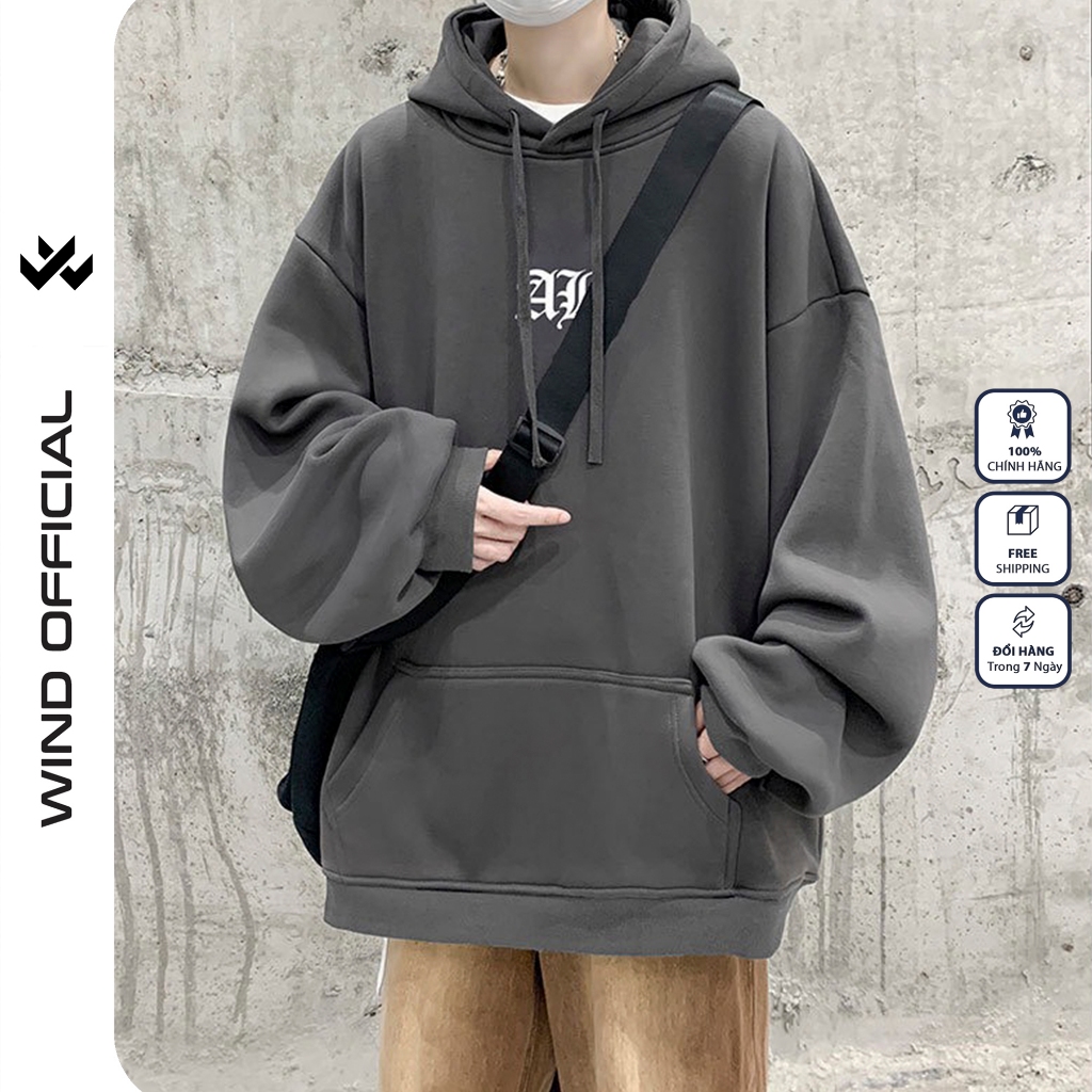 Áo hoodie unisex form rộng WIND WING bản Premium nỉ ngoại nam nữ oversize