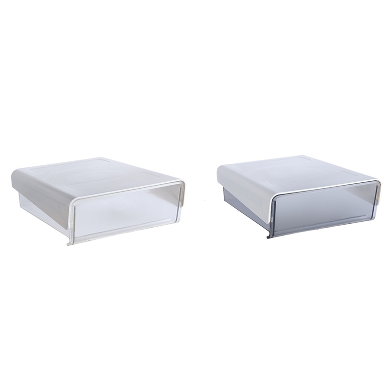 Under Desk Drawer Organizer No-Punch Strong Under Table Storage Box Grocery Storage