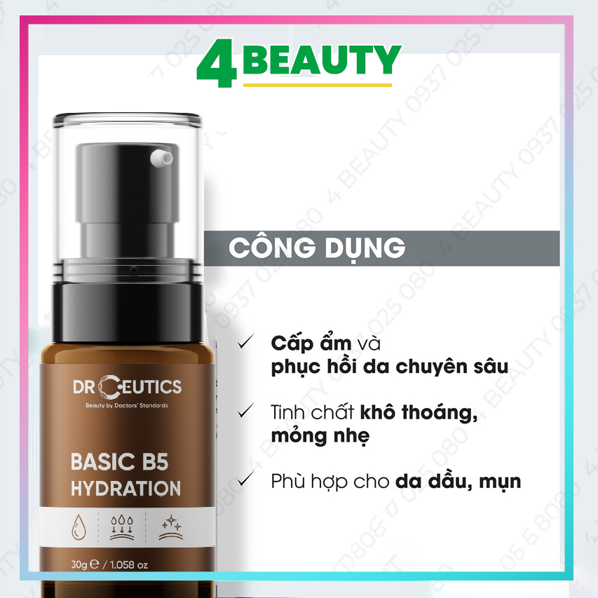 Tinh chất dưỡng Serum B5 DrCeutics Cho Da Dầu Mụn - Serum DrCeutics B5