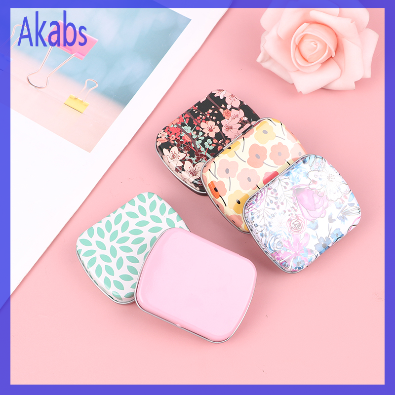 Akabs Small Empty Metal Tin Flip Storage Pill Box Case Organizer For Candy Key