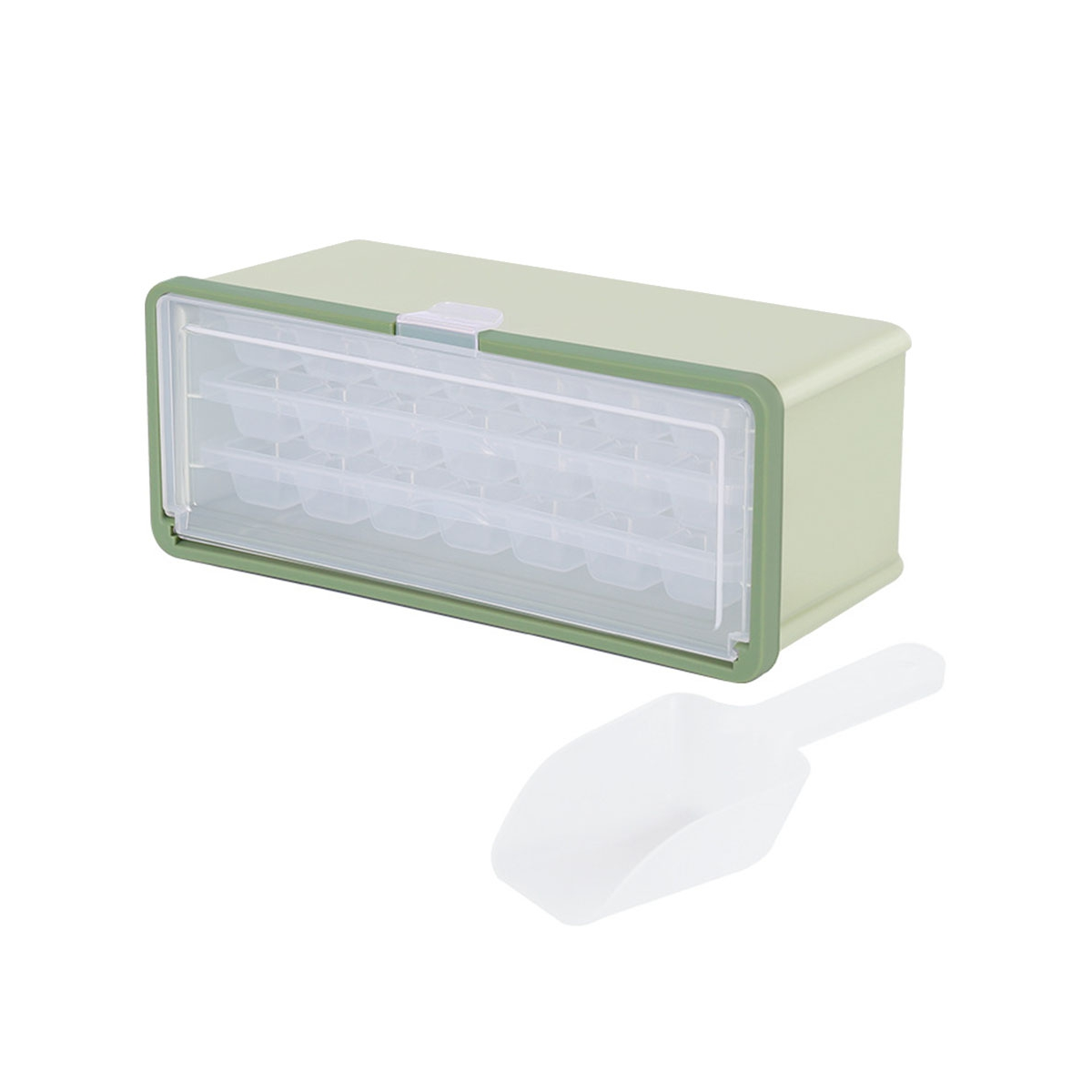 IceCube Tray with Lid and Bin, Ice Tray Comes with Ice Container