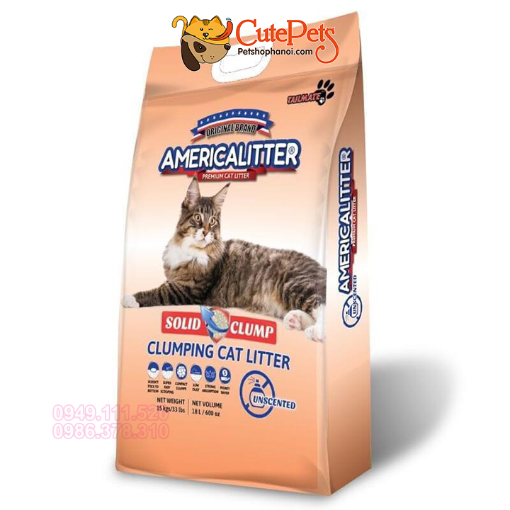 [HOÀN TIỀN 10%]Cát Vệ Sinh Cho Mèo America Litter 10L - CutePets