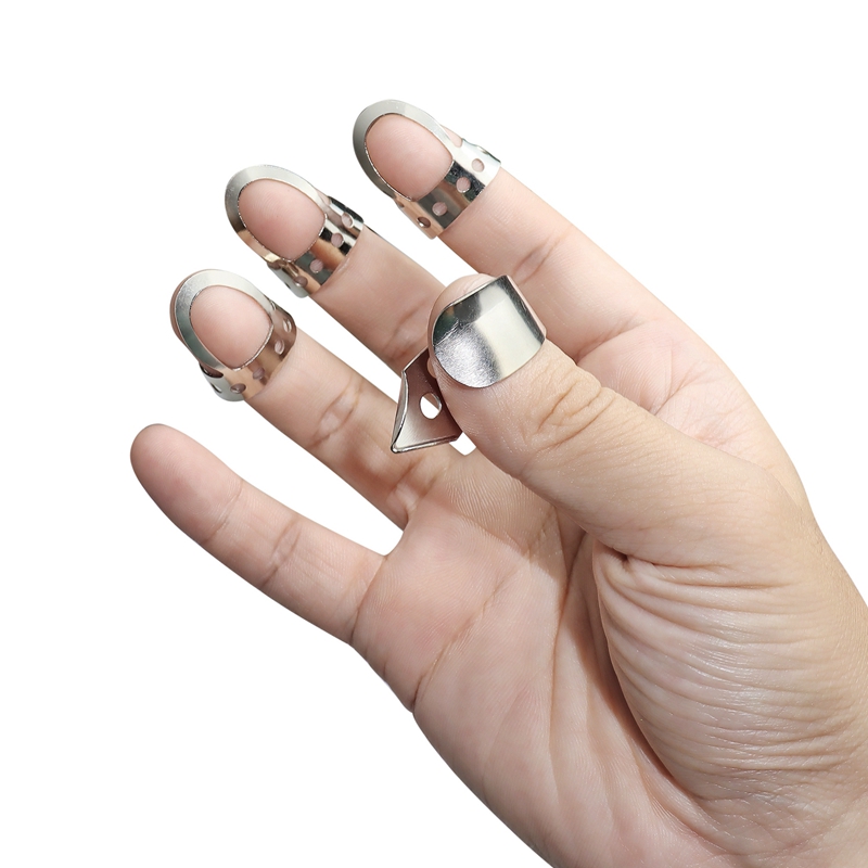 4Pcs Metal Adjustable Thumb Finger Guitar Picks for Acoustic Guitar Banjo Ukulele