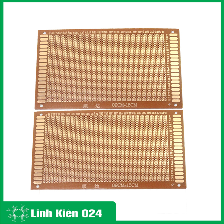 Bộ 2 tấm PCB phíp đồng đục lỗ 1 mặt 9x15Cm