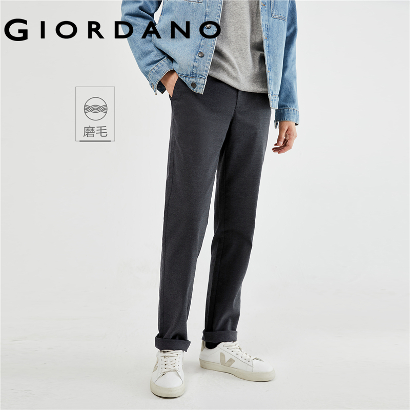 GIORDANO Nam Quần cạp vừa Quần cơ bản thông thường Nhiều túi Màu trơn đơn giản thời trang công sở Quần thường ngày 01113074