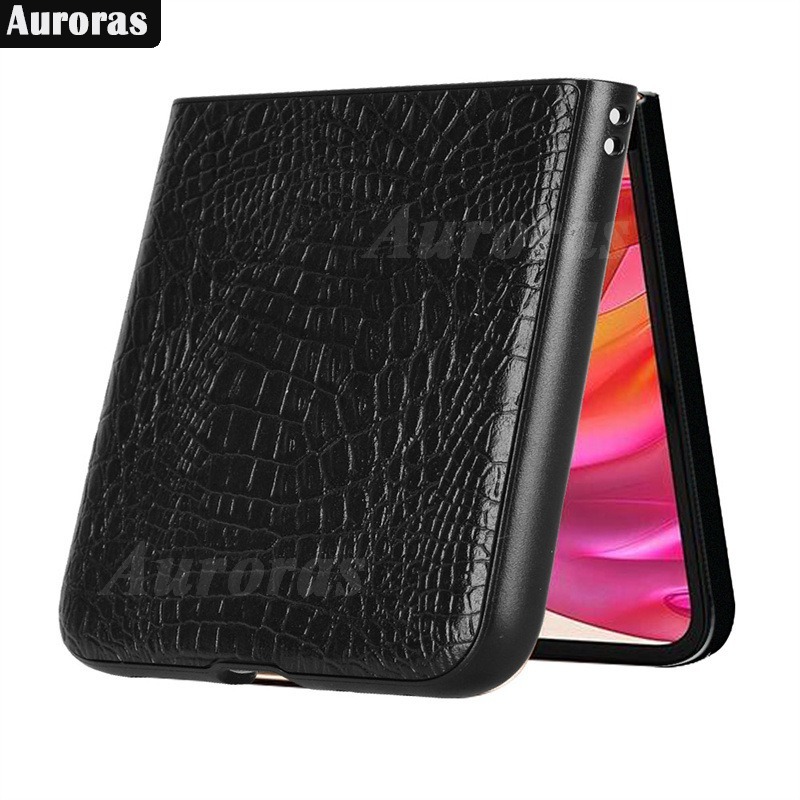For Moto Razr 50 Ultra Phone case Crocodile Pattern Soft Leather Anti-knock Cover For Motorola Moto Razr 50 Cover casing HP.