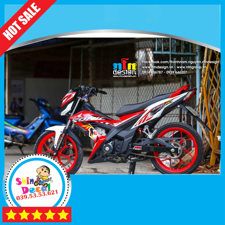 Tem rời dán xe sonic mẫu zin trắng đỏ