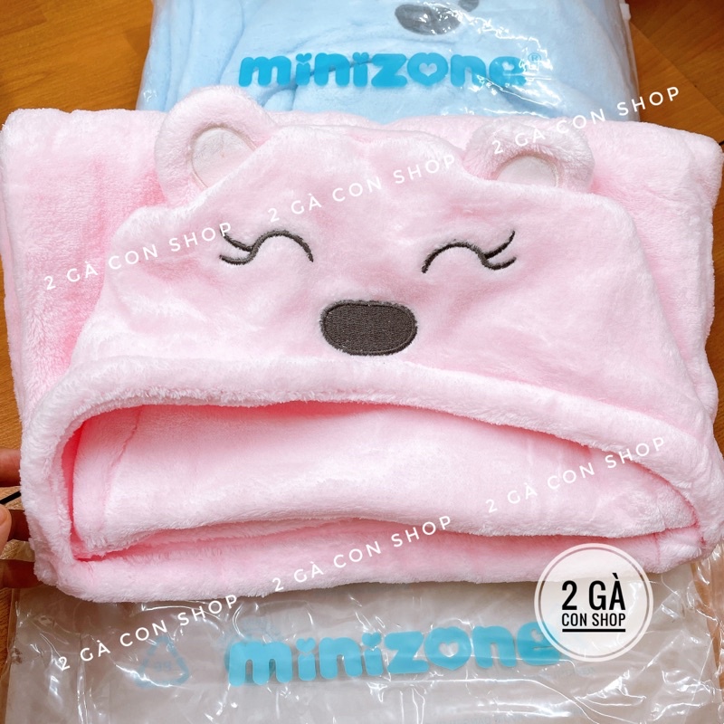 Chăn choàng ủ lông đầu thú MINIZONE cho bé