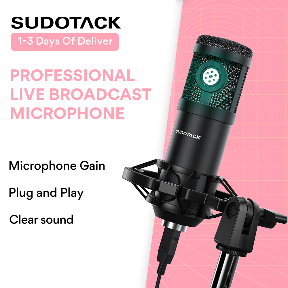 SUDOTACK ST800 USB gaming condenser microphone live steaming full set