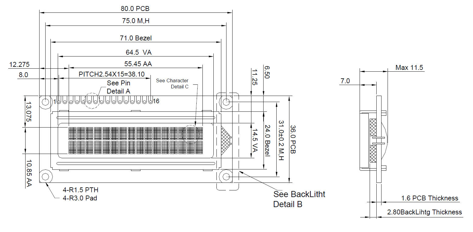 Blue LCD Module HD44780 16x2 Display Character LCD I2C Arduino Code. 
