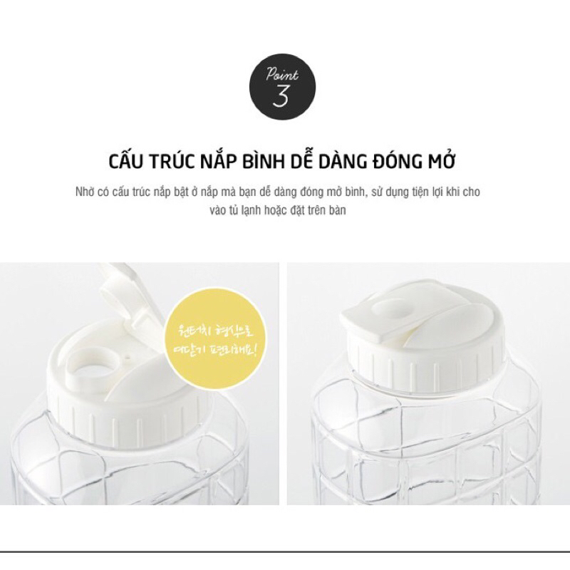 Bình đựng nước Lock&Lock  HAP812 1,5 L - Nắp màu trắng