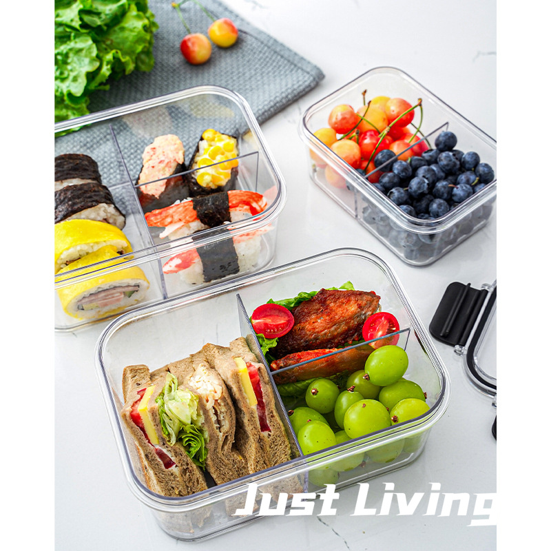 JustLiving Hộp Đựng Kín Trong Tủ Lạnh Có Nắp Hộp Giữ Tươi Chia Được Hộp Đựng Thực Phẩm Trong Suốt Hộp Bento Trái Cây Và Rau Củ Hộp Cơm Trưa Di Động
