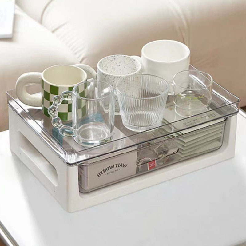 Stackable double-walled water cup storage rack, tabletop tea bag shelf, drawer capsule coffee storage shelf