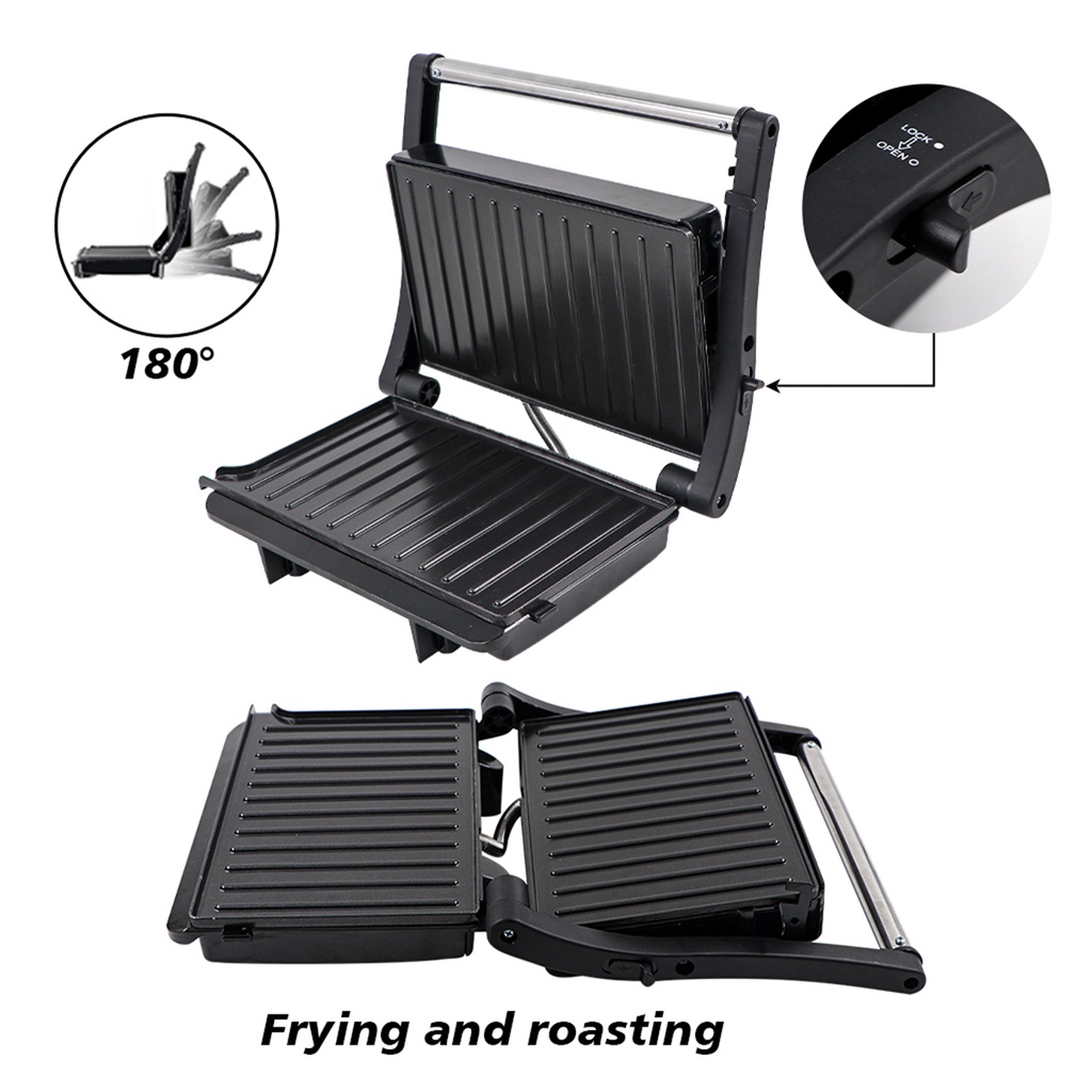 Breakfast Machine Double Heating Grilling Machine Grilled Steak Machine Household Grill Smokeless Barbecue Machine 1000W