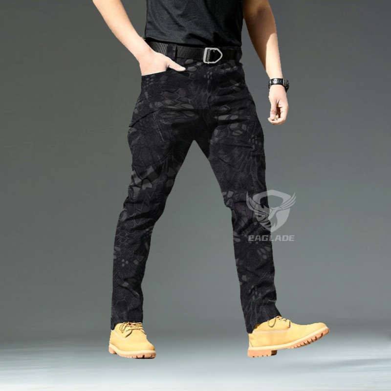 Eaglade Tactical Cargo Pants for Men in Black Python Ix9
