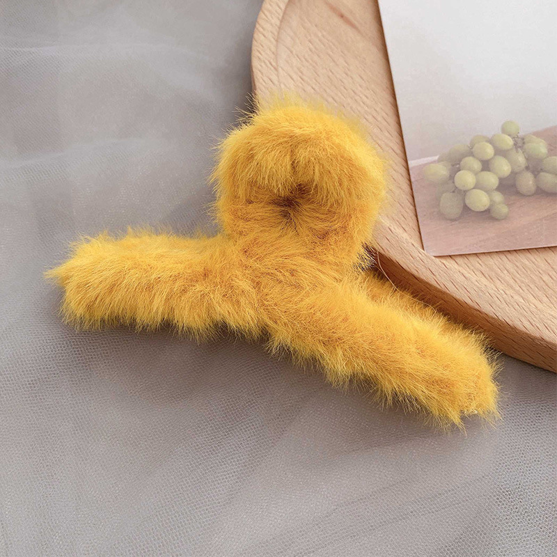 UNIHEART Korean Soft Furry Hair Claws Faux Fur Hair Clip Big Clamps