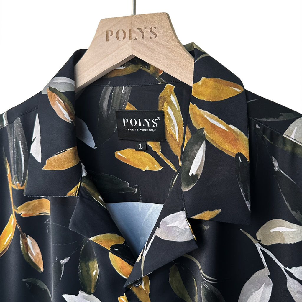 Áo sơ mi nam POLYS họa tiết Da Báo Grey Panther