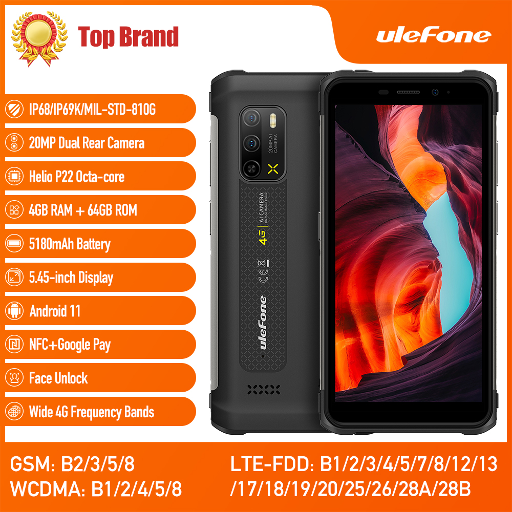 Ulefone Armor X10 Pro Rugged Phone 64GB Smartphone Android 11 Outdoor ...