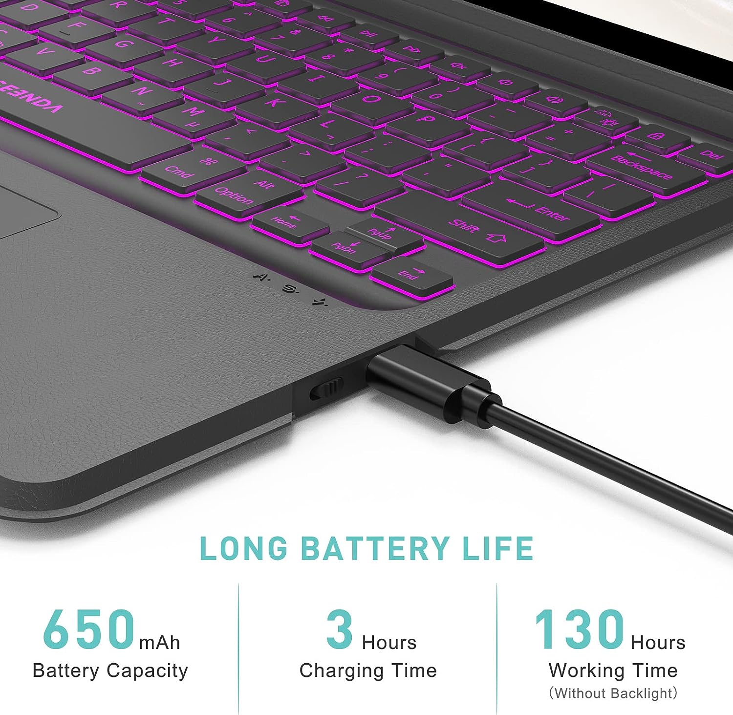 MD IPad Pro 12.9 Case with Keyboard, Keyboard Case for iPad Pro 12.9 inch 6th/5th/4th/3rd Gen, Bluetooth Backlit Keyboard with Trackpad, Apple Pencil Holder, for (2018-2022) iPad Pro 12.9, Black