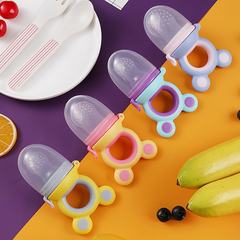 Baby Food Feeding Spoon Juice Extractor Fruit Feeder Pacifier Baby Feeding Bottle Silicone Gum Fruit Vegetable Bite Eat Feeder. 