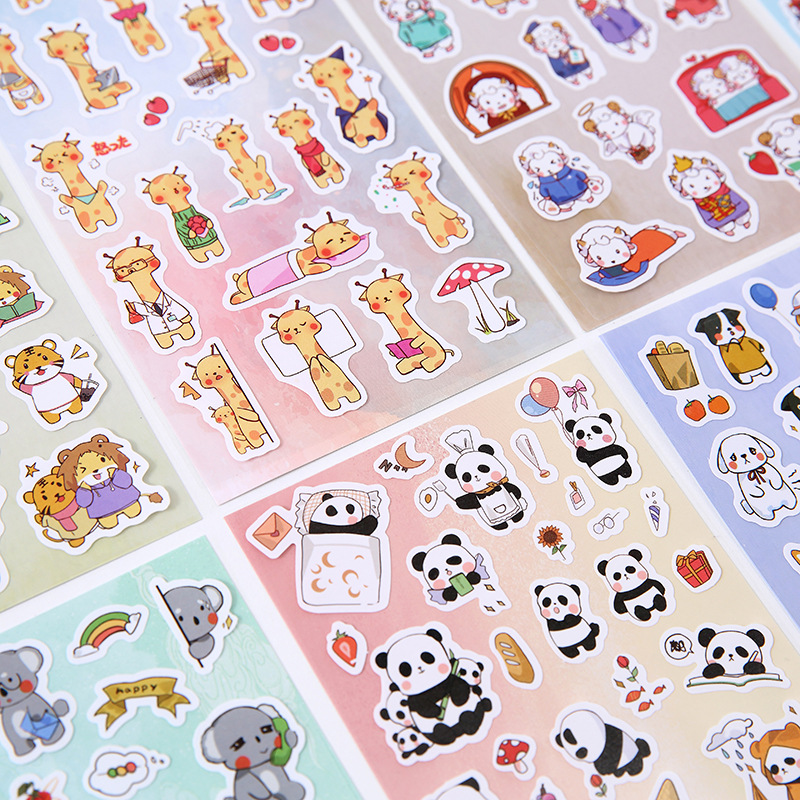 Animal Head Design Puffy Stickers - Kawaii Animals