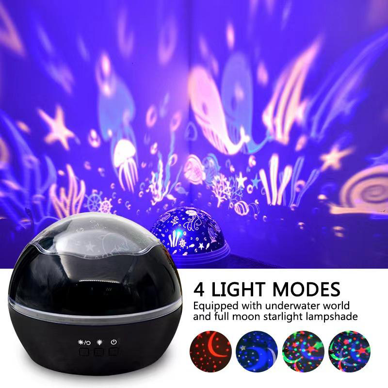 Night light Romantic rotating star projection light USB baby sleeping light bedroom ball light