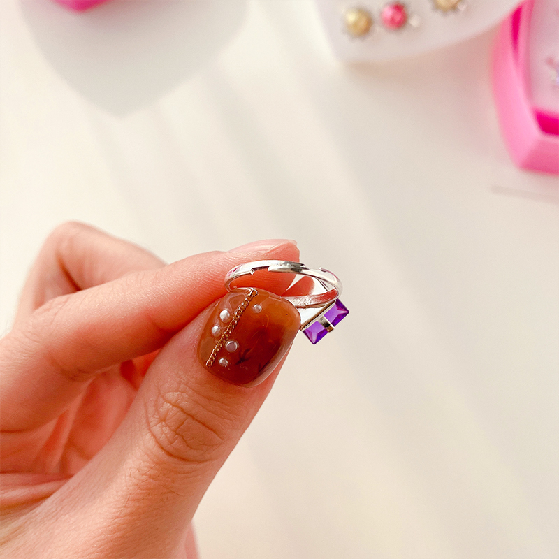12 Pcs/Box New Children Ring Princess Cute Super Cute Girl Diamond ...