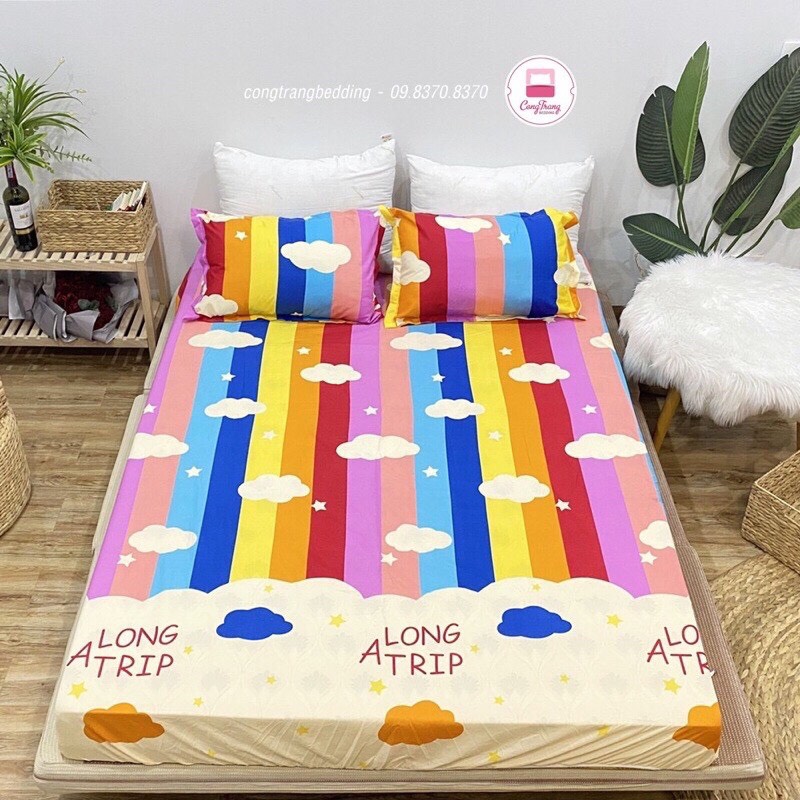 Xả kho ga chun bọc đệm poly cotton kích thước ga m6, m8