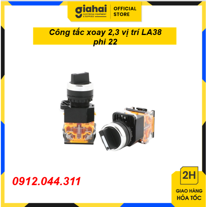 Công tắc xoay 2,3 vị trí LA38 phi 22 TBD204