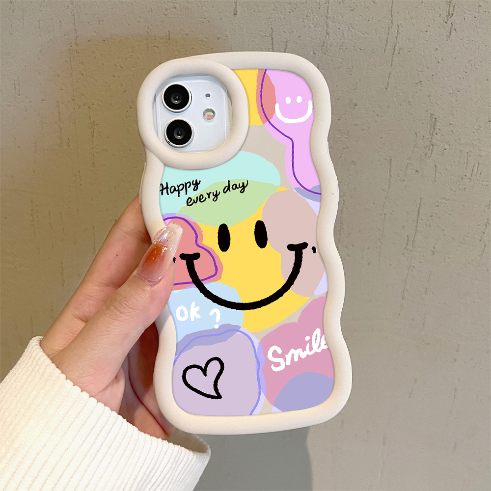 AMORVOR for Infinix Hot 40 Pro Tecno Spark 20 Pro Back Cover Smile Color Graffiti Pattern Luxury Phone Case Macaron Wave Soft Silicone Mobile Cover. 