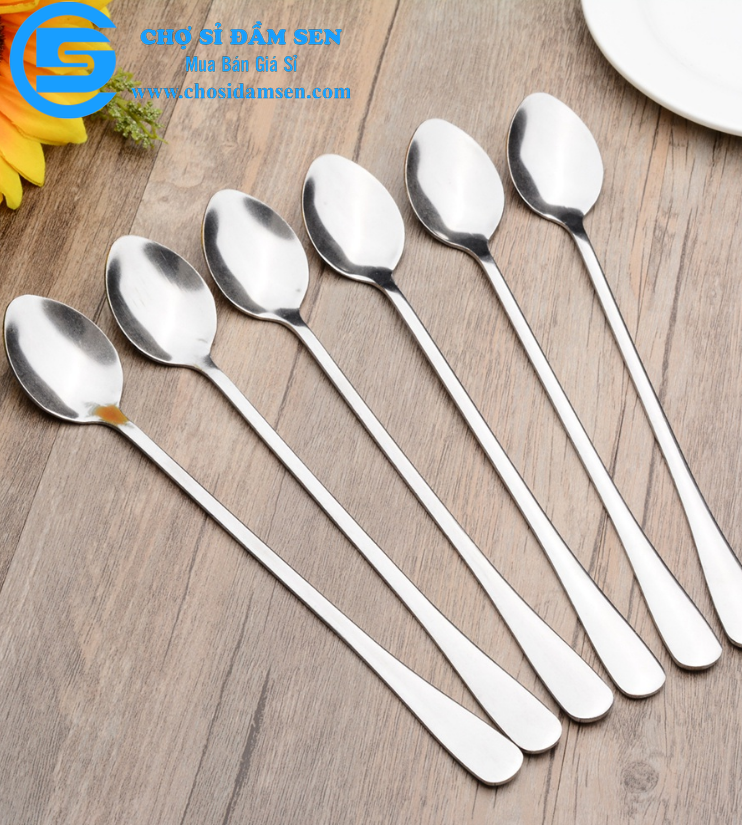 Stainless steel spoon long coffee spoon stainless steel material design long handle handy g337-muongcafe