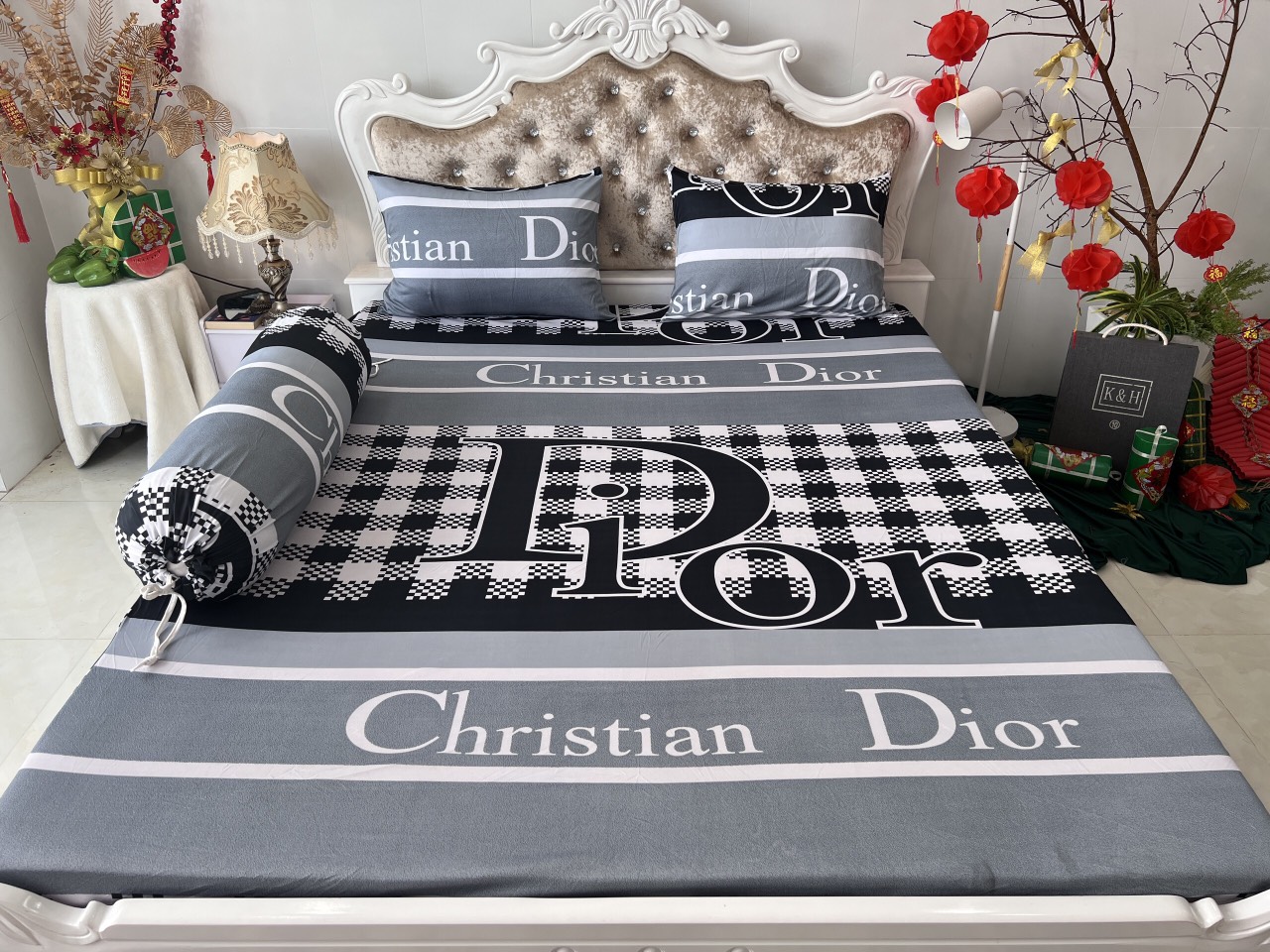 Bộ drap ga thun HQ mẫu thương hiệu mới 4 món